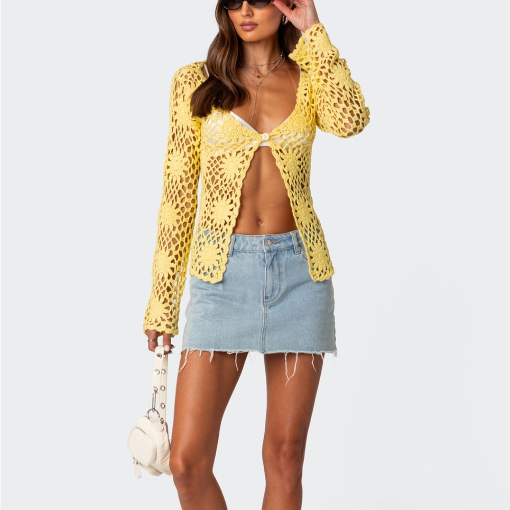 edikted Jessie Denim Mini Skirt